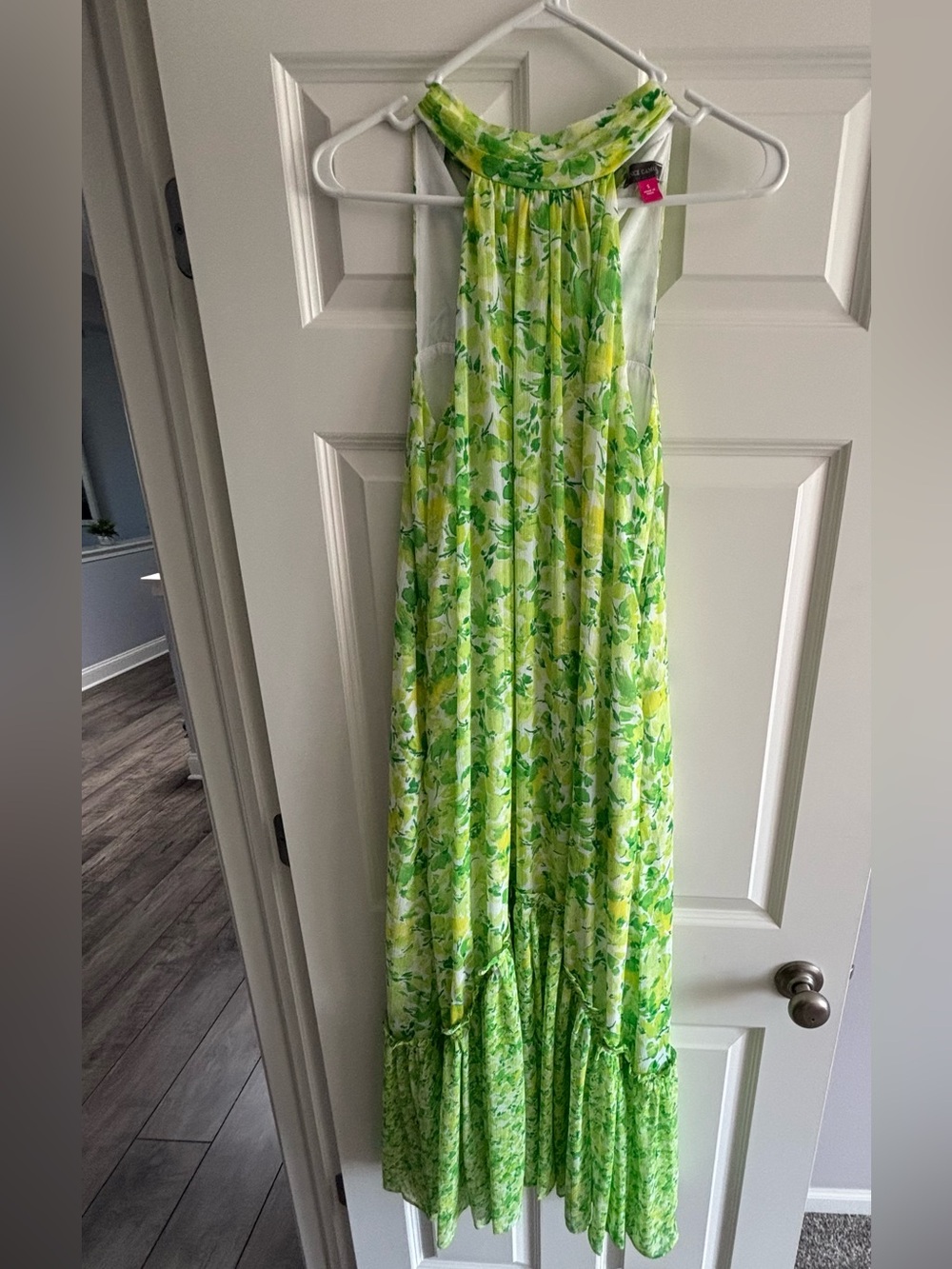 Vince Camuto Green and Yellow Floral Maxi Dress